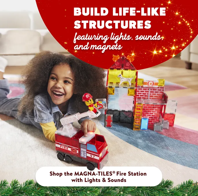 Build life-like structures featuring lights, sounds, and magnets! 