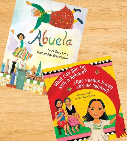 Two Spanish children's books laying flat on a table
