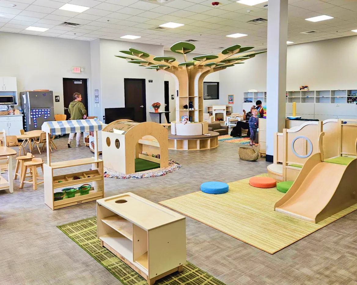 Newly renovated preschool classroom furnished with Kaplan products