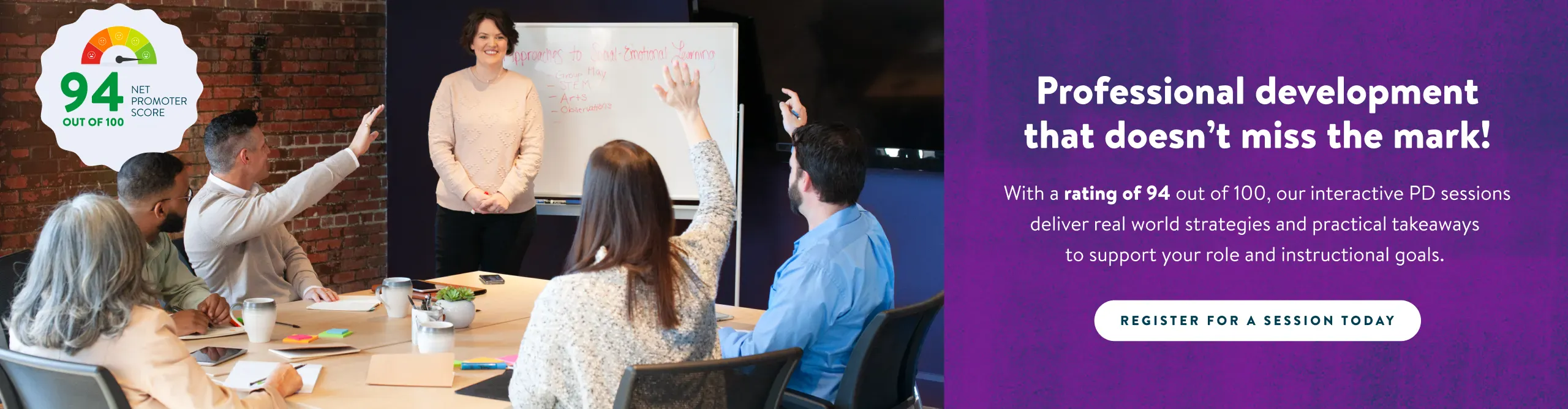 Group of people participating in a professional development meeting